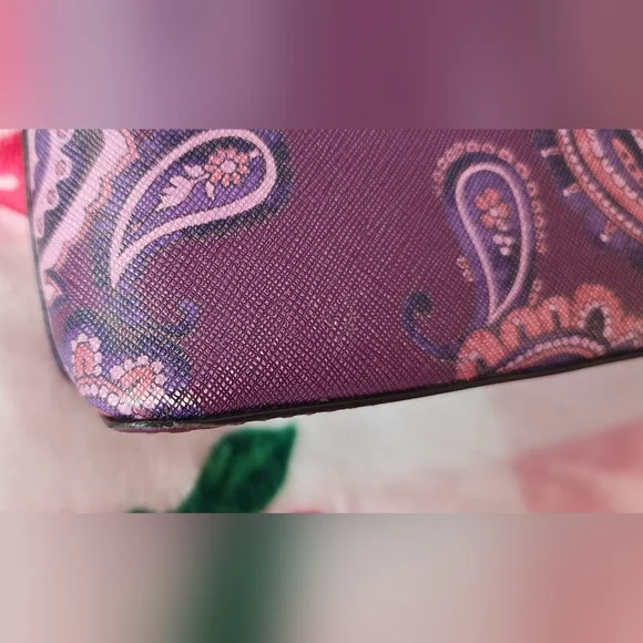 Michael Kors Purple Paisley Makeup Bag - Picture 8 of 12